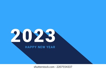 Creativo concepto moderno de Año Nuevo Feliz 2023. Plantilla de diseño con texto 2023. Colores brillantes. Fondo de moda minimalista para banner, portada, logotipo, tarjeta, afiche.