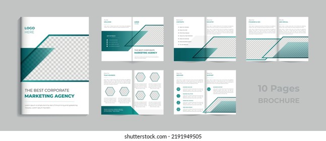 Creative modern corporate business bifold brochure design or annual report template