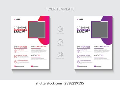 creative modern corporate business flyer template. digital marketing or creative marketing agency flyer design.