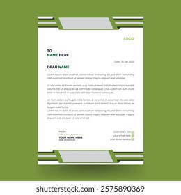 Creative Modern and Corporate Business Letter Head design Template.