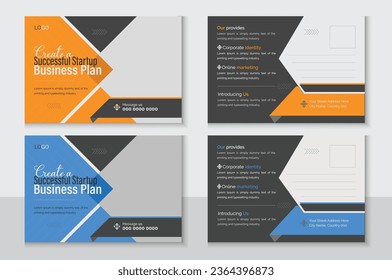 Creative modern corporate business postcard EDDM design template, amazing and modern postcard design, stylish corporate postcard design layout vector.