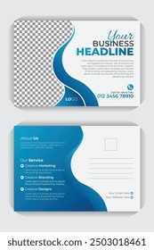 Creative modern corporate business postcard EDDM design template, Double sided layout, Business postcard template design, simple and clean modern minimal postcard.
