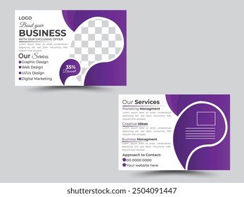 Creative modern corporate business postcard design template.postcard design, marketing
postcard design,business postcard design.