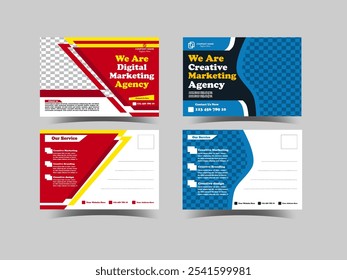 Creative Modern and  corporate business postcard template design