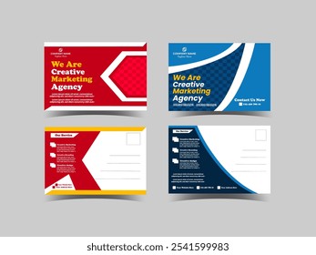 Creative Modern and  corporate business postcard template design