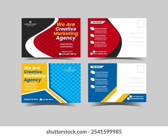 Creative Modern and  corporate business postcard template design