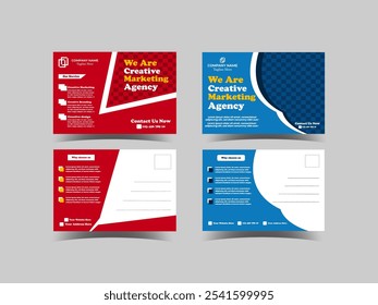 Creative Modern and  corporate business postcard template design