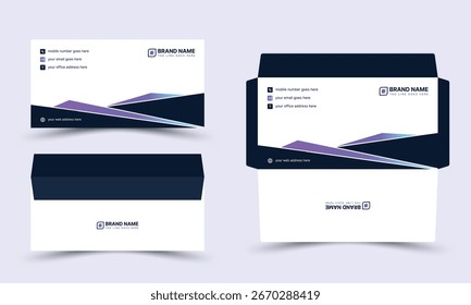 Creative modern corporate envelope design template, Minimalist DL size business stationery