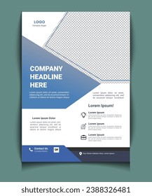 Creative Modern Corporate flyer Template vector design for Brochure, Annual Report, Magazine, Poster, Corporate Presentation, Portfolio, Flyer, infographic, layout modern with Blue color size A4.