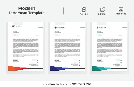 Creative Modern Corporate Letterhead Template Design