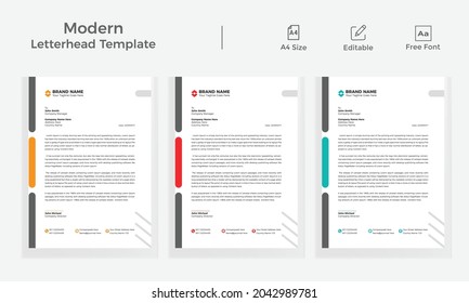 Creative Modern Corporate Letterhead Template Design