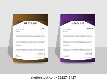 Creative modern corporate letterhead template design