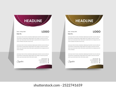 Creative modern corporate letterhead template design