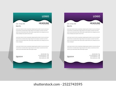 Creative modern corporate letterhead template design