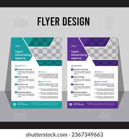 Creative modern corporate minimal business flyer template design.