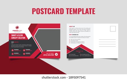 Creative Modern Corporate Postcard Design Template Premium Vector