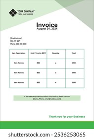 Creative modern Corporate and Professional Invoice Template Design- Brand Identity 