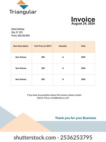 Creative modern Corporate and Professional Invoice Template Design- Brand Identity