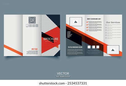 Creative Modern Corporate Tri-Fold Broschüre Template Design. Vorlage für fertige Broschüre.
