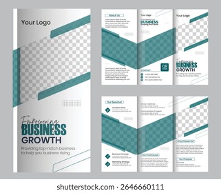 Plantilla de diseño de folleto trifold Corporativa moderno creativo. Para imprimir.	
