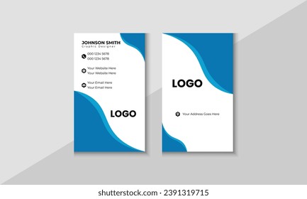 Creative modern corporate vertical business card template. Vector art and design 