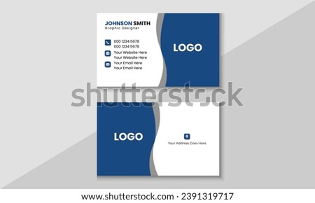 Creative modern corporate vertical business card template. Vector art and design 