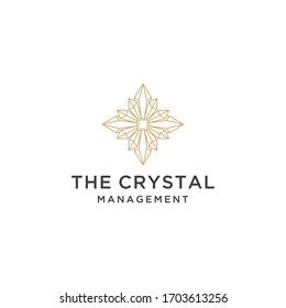 Plantilla vectorial de icono de logotipo de signo de cristal moderno