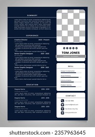Creative Modern Curriculum Vitae Resume Template Vector