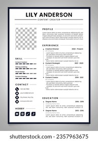 Creative Modern Curriculum Vitae Resume Template Vector