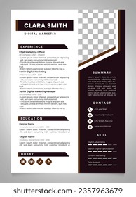 Creative Modern Curriculum Vitae Resume Template Vector