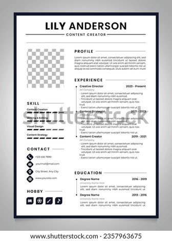 Creative Modern Curriculum Vitae Resume Template Vector