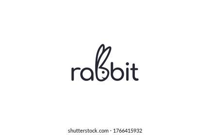 Creative and modern cute rabbit for animal or cartoon logo design vector editable on white background