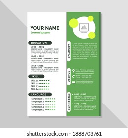 Creative modern CV Design Template Green Minimalist Elegant