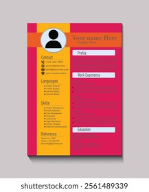 Creative Modern CV Template with Vibrant Colors for Professionals