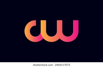 Creative And Modern CW Logo. Initial Letter CW Logo Design on Black Background.