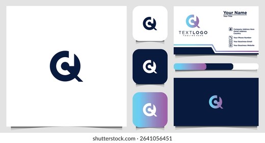 Creative and Modern D Initial Letter Logo Design with Business Card Mockup