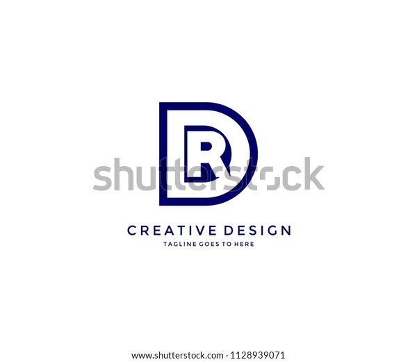 Creative Modern D R Design Logo Stock Vector (Royalty Free) 1128939071