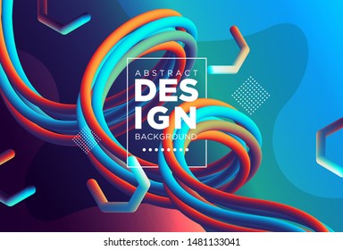 Creative modern design 3d flow shape. Liquid wave backgrounds