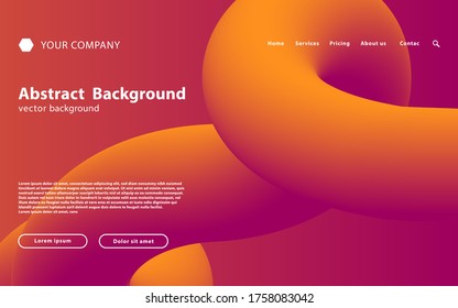 Kreatives, modernes Design, 3D-Flow-Form Landing Page Hintergrund.