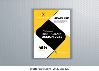 CREATIVE MODERN DESIGN BLACK AND YELLOW COLOR BOOK COVER TEMPLATE