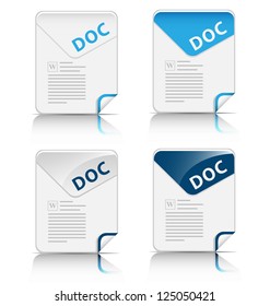 	Creative and modern design "DOC" file type icon for web design and applications