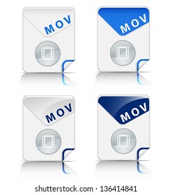 Creative and modern design MOV file type icon