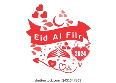 CREATIVE MODERN DESIGN RAD AND WHITE COLOR EID AL FITR TOPIC T SHIRT DESIGN