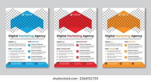 Creative modern digital marketing agency flyer design template