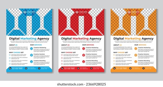 Creative modern digital marketing flyer design template