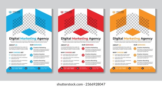 Creative modern digital marketing flyer design template