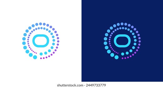 creative modern digital technology letter O logo. with abstract circular dots. logo can be used for technology, digital, connection, data