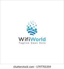 Logo digital wifi de diseño creativo