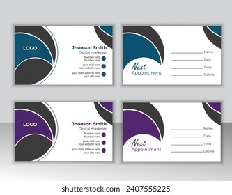 creative Modern double sided Appointment card template.
