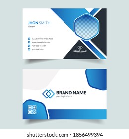 Plantilla de diseño de tarjetas de negocios de doble cara creativa y moderna. Resumen y diseño de tarjeta editable. 